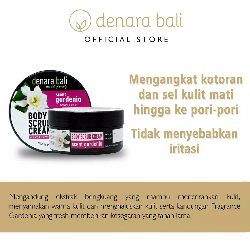 Denara Bali Body Scrub Cream Lulur Krim Gardenia 100gr 2