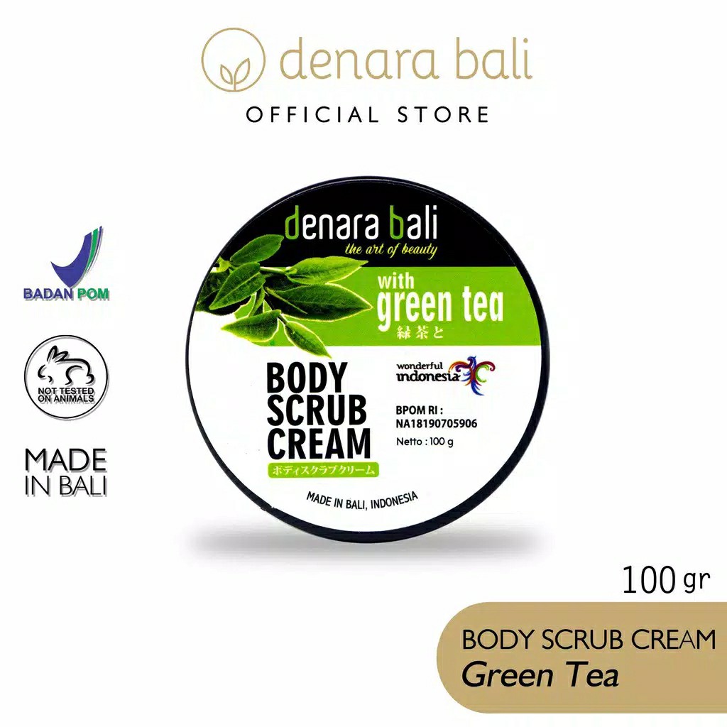 Denara Bali Body Scrub Cream Lulur Krim Green Tea 100gr