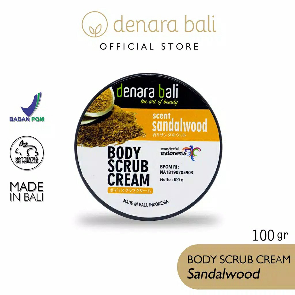 Denara Bali Body Scrub Cream Lulur Krim Sandalwood 100gr