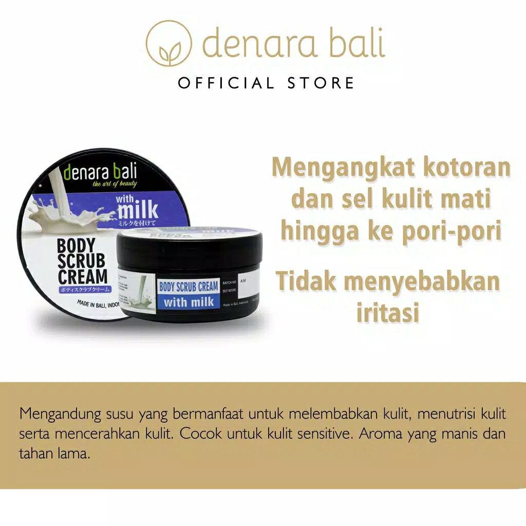 Denara Bali Body Scrub Cream Lulur Krim Susu 100gr 2