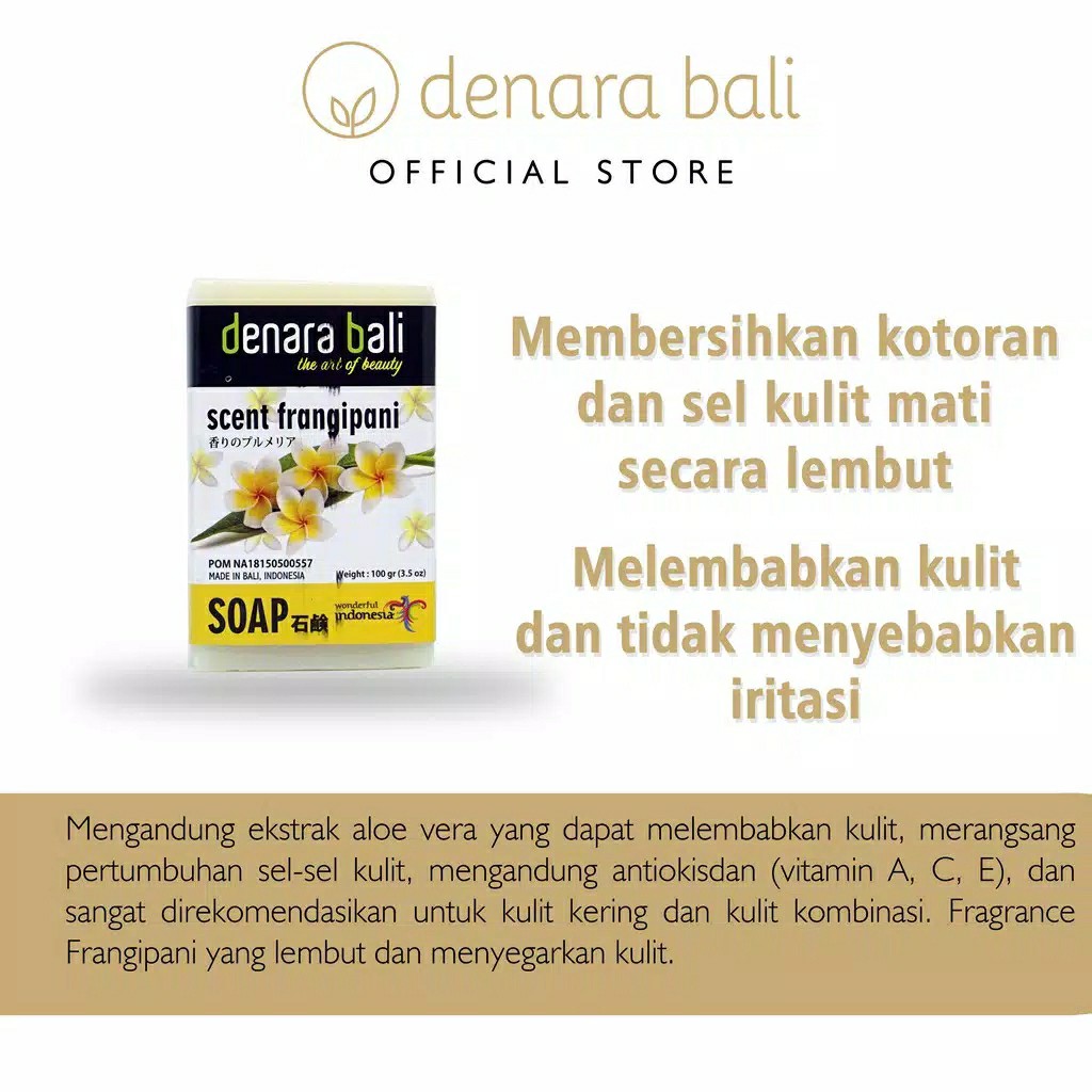 Denara Bali Natural Soap Frangipani 100 Gr 2