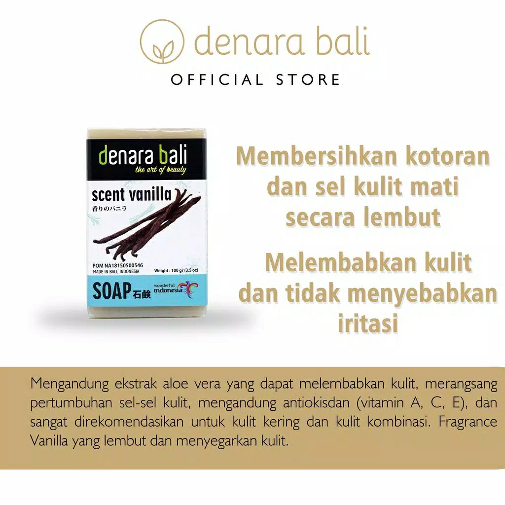 Denara Bali Natural Soap Vanila 100gr 2