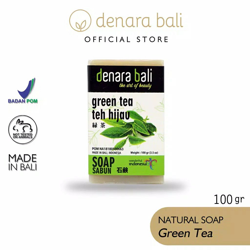 Denara Bali Naturral Soap Green Tea 100gr