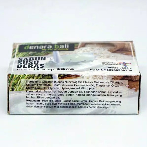 Denara Bali Rice Milk Soap Sabun Susu Beras 100gr 5