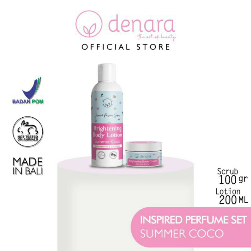 Denara Official Brightening Set Body Sceub Cream And Hand Body Lotion 3