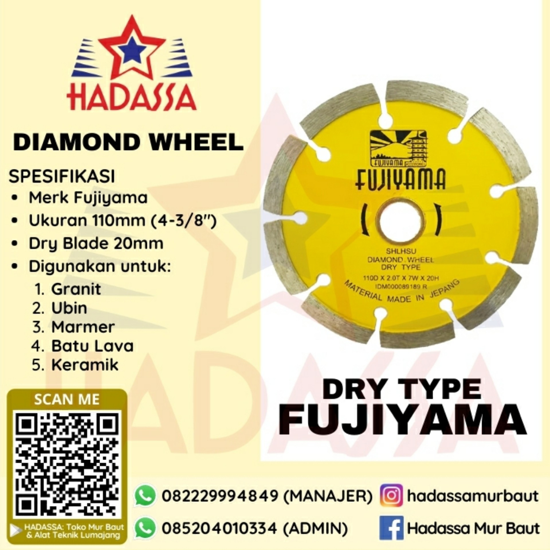 Diamond Wheel Dry Type Fujiyama