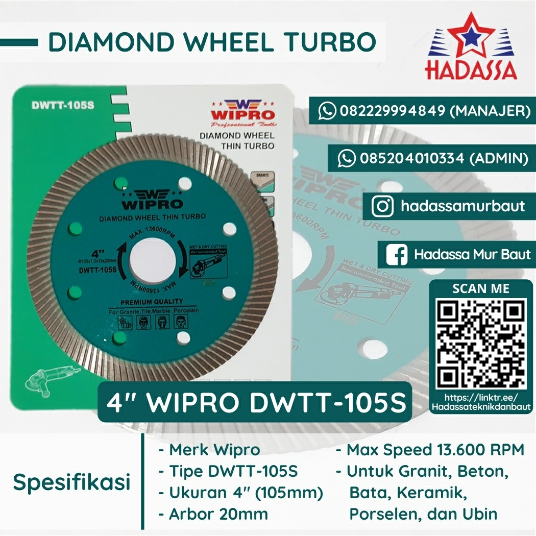 Diamond Wheel Turbo 4 Wipro DWTT-105S