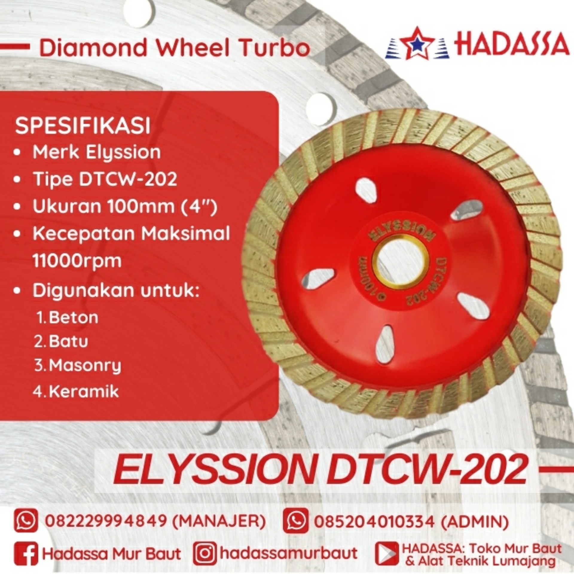 Diamond Wheel Turbo Elyssion DTCW-202