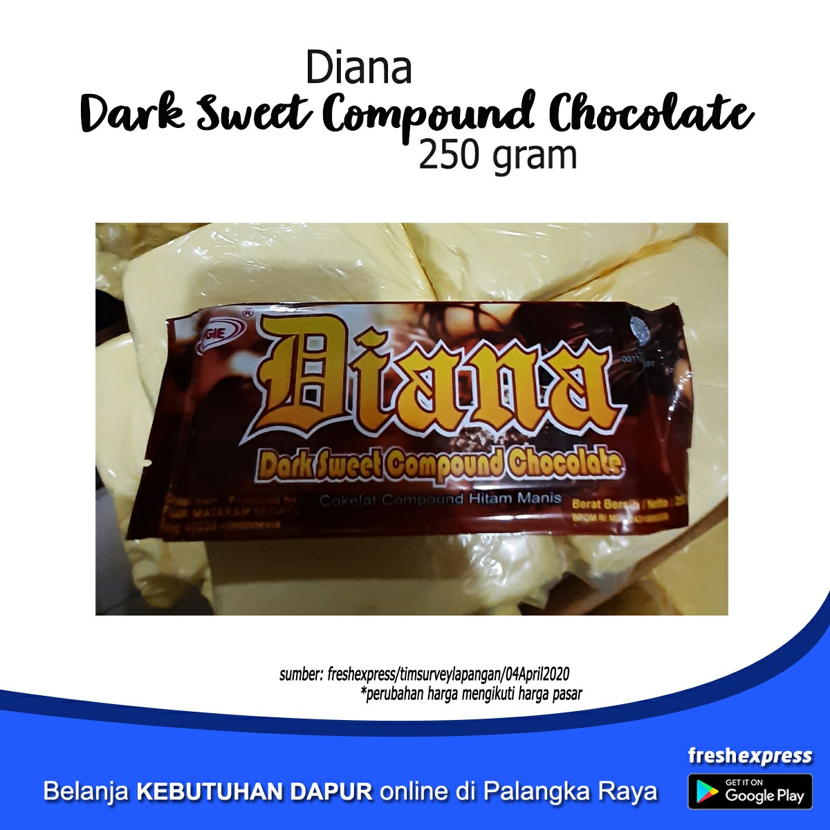 Cokelat Batang Diana - Dark  Sweet Compound Chocolate