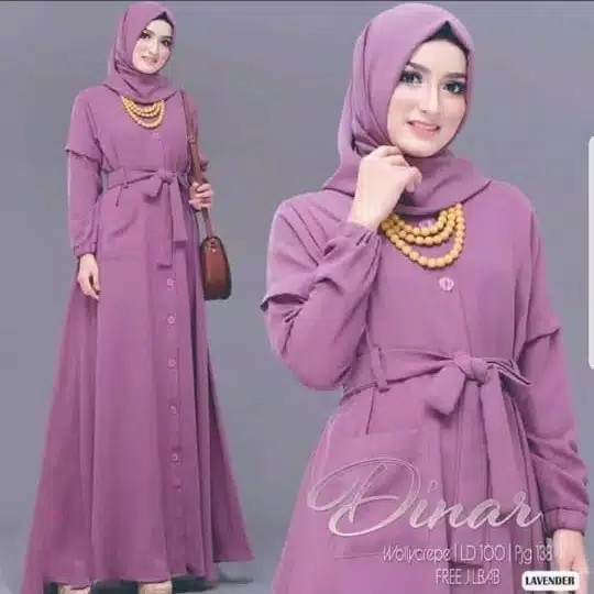 Dinar Dress  Baju Gamis Modern  Maxi Muslim Remaja 2