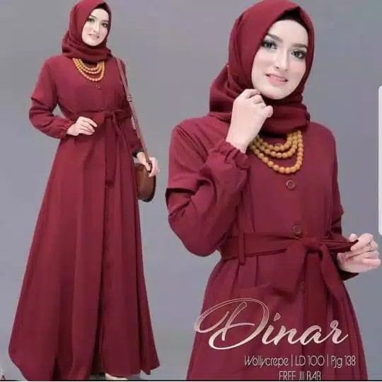 Dinar Dress  Baju Gamis Modern  Maxi Muslim Remaja 3