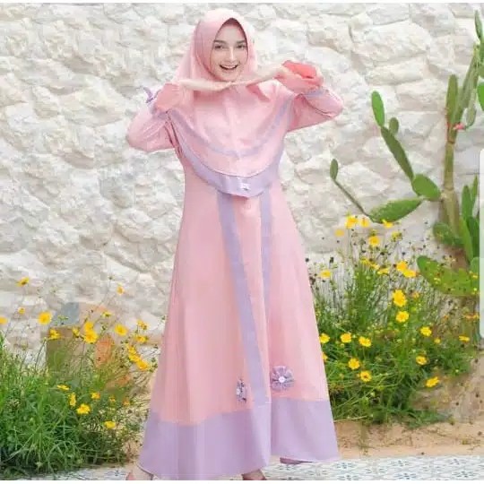 Diora Syari  Gamis Syari Set Khimar Terbaru 4