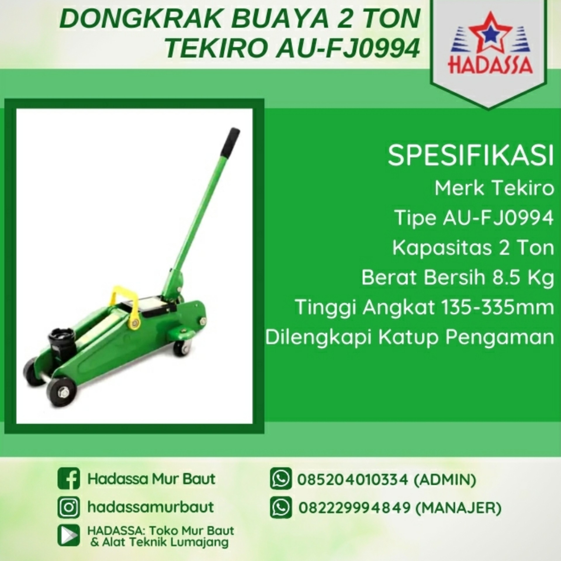 Dongkrak Buaya 2 Ton Tekiro AU-FJ0994