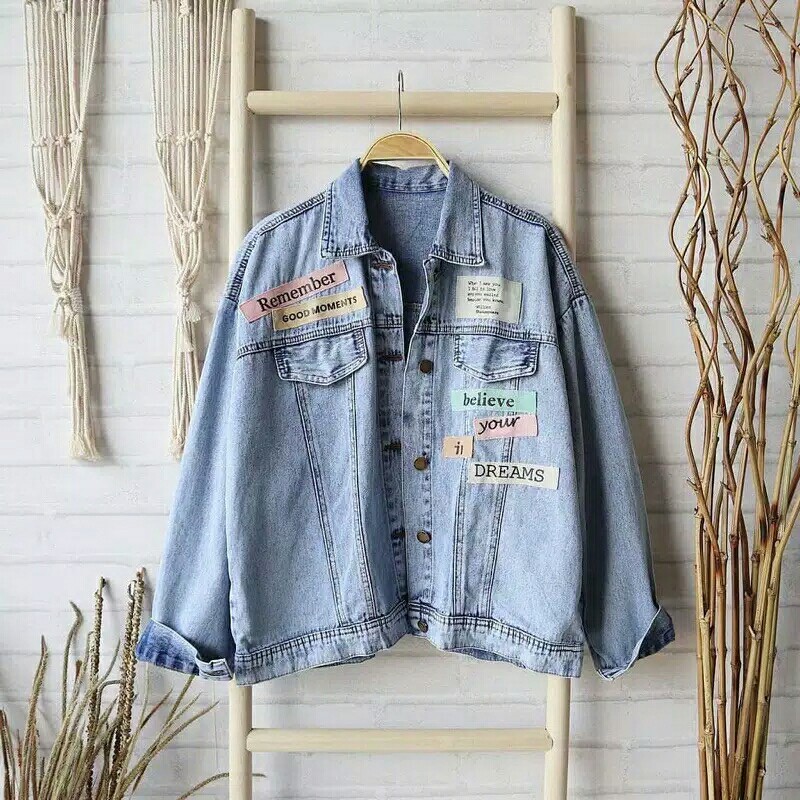 Dream jaket  jaket jeans  jaket wanita   jaket oversize  pakaian w 2