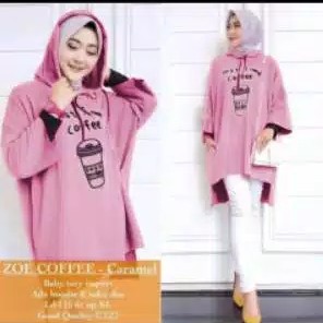 Dress Hoodie Wanita Jumbo I Need Coffee 4