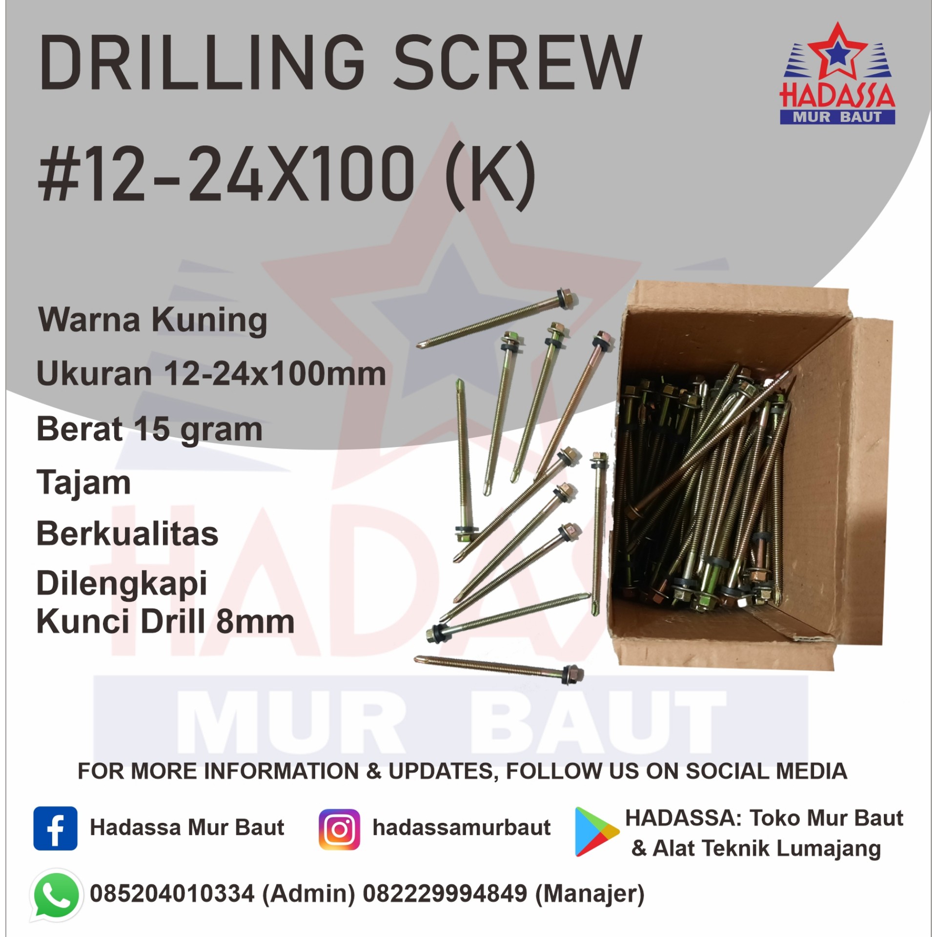 Drilling Screw 12-24x100 K