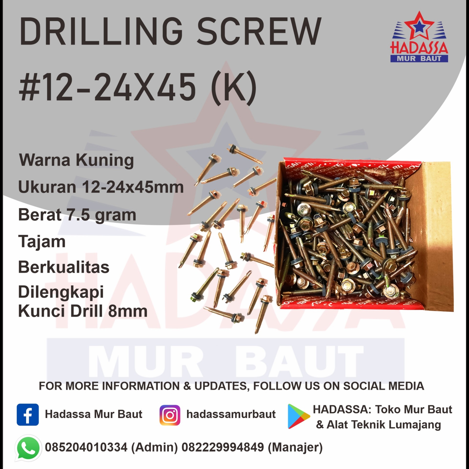 Drilling Screw 12-24x45 K