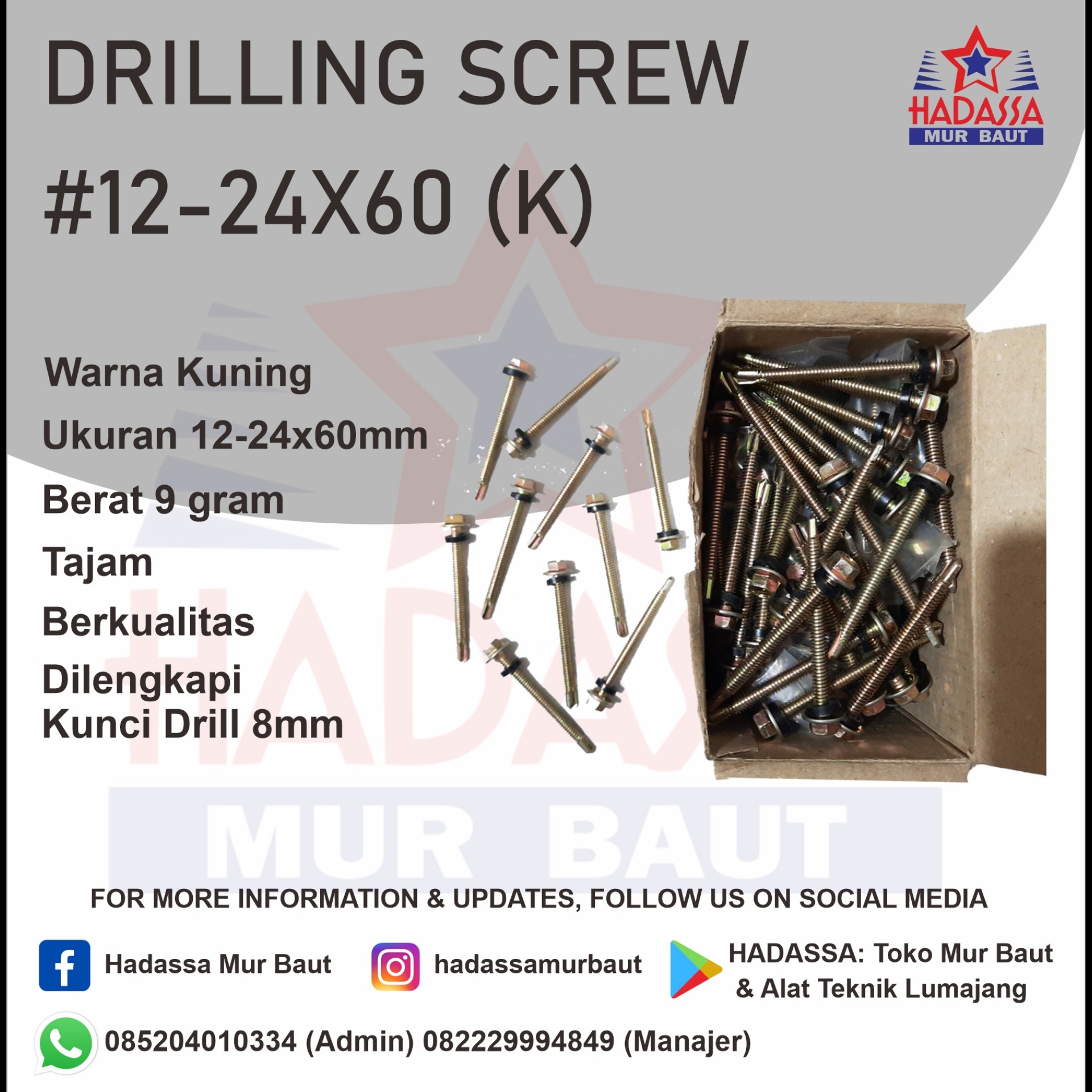 Drilling Screw 12-24x60 K