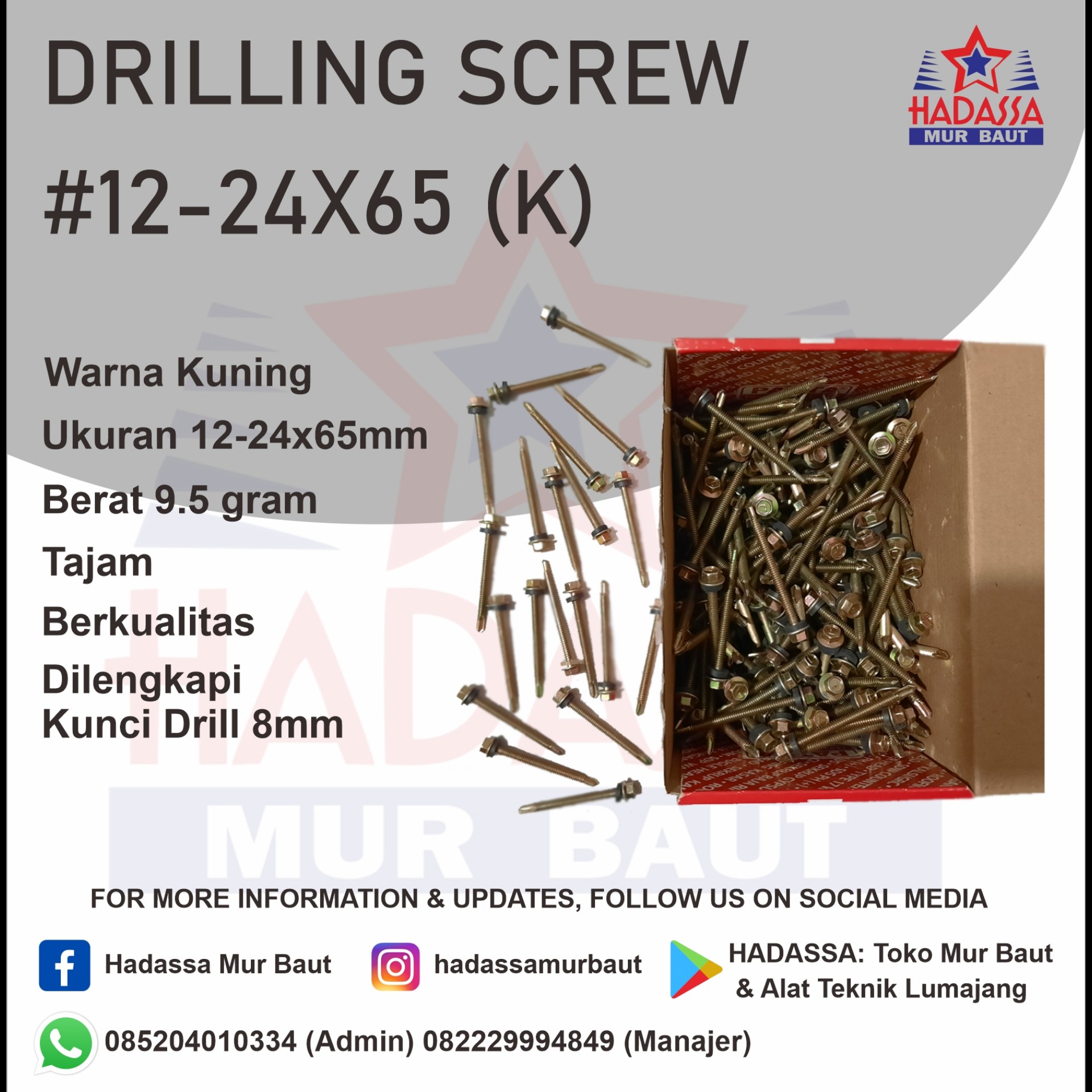 Drilling Screw 12-24x65 K