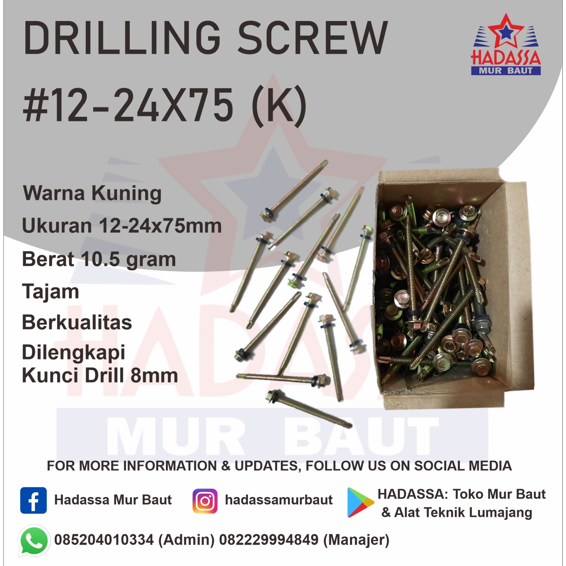 Drilling Screw 12-24x75 K