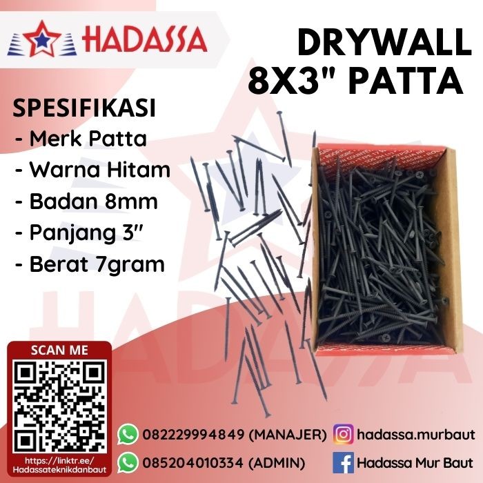 Drywall 8x3 Inci Patta