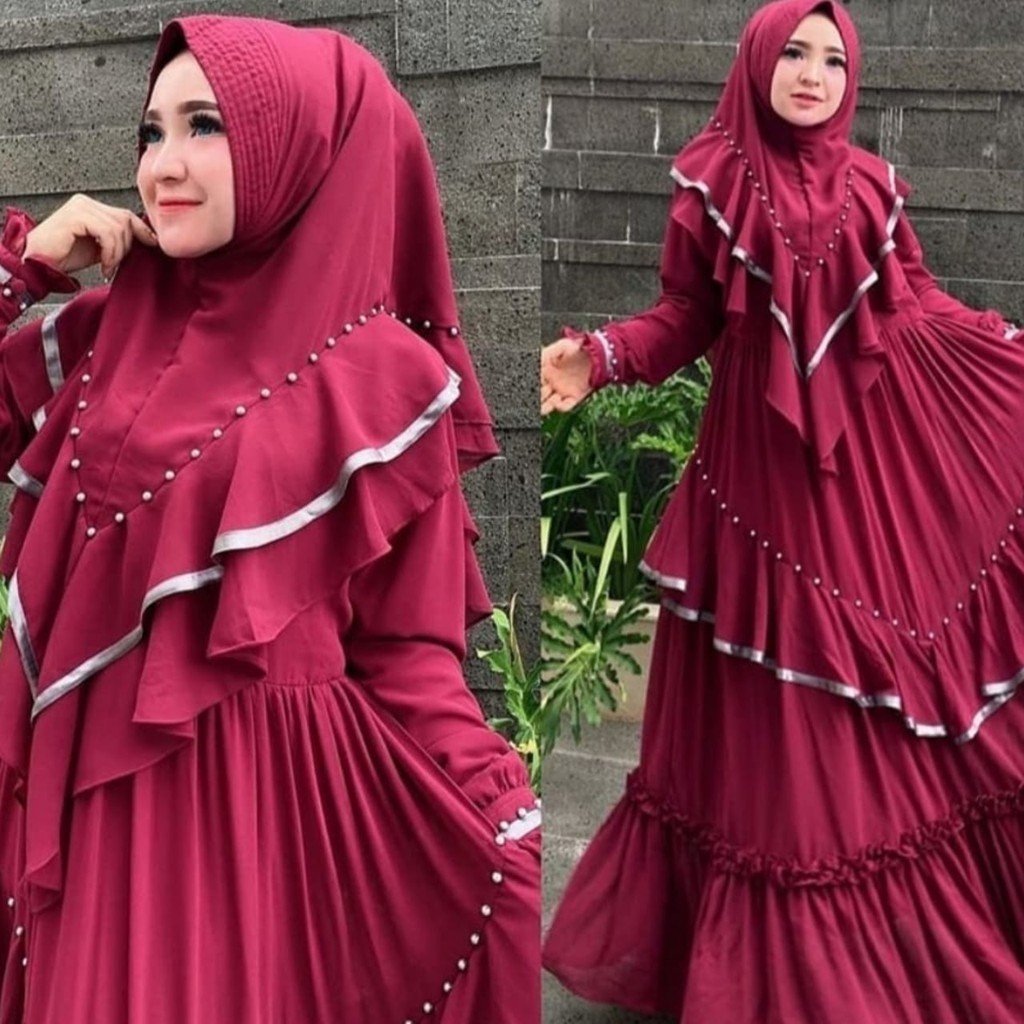 Duvenci Syari l Gamis Syarii Set Khimar  Setelan Hijab Syari Best Se