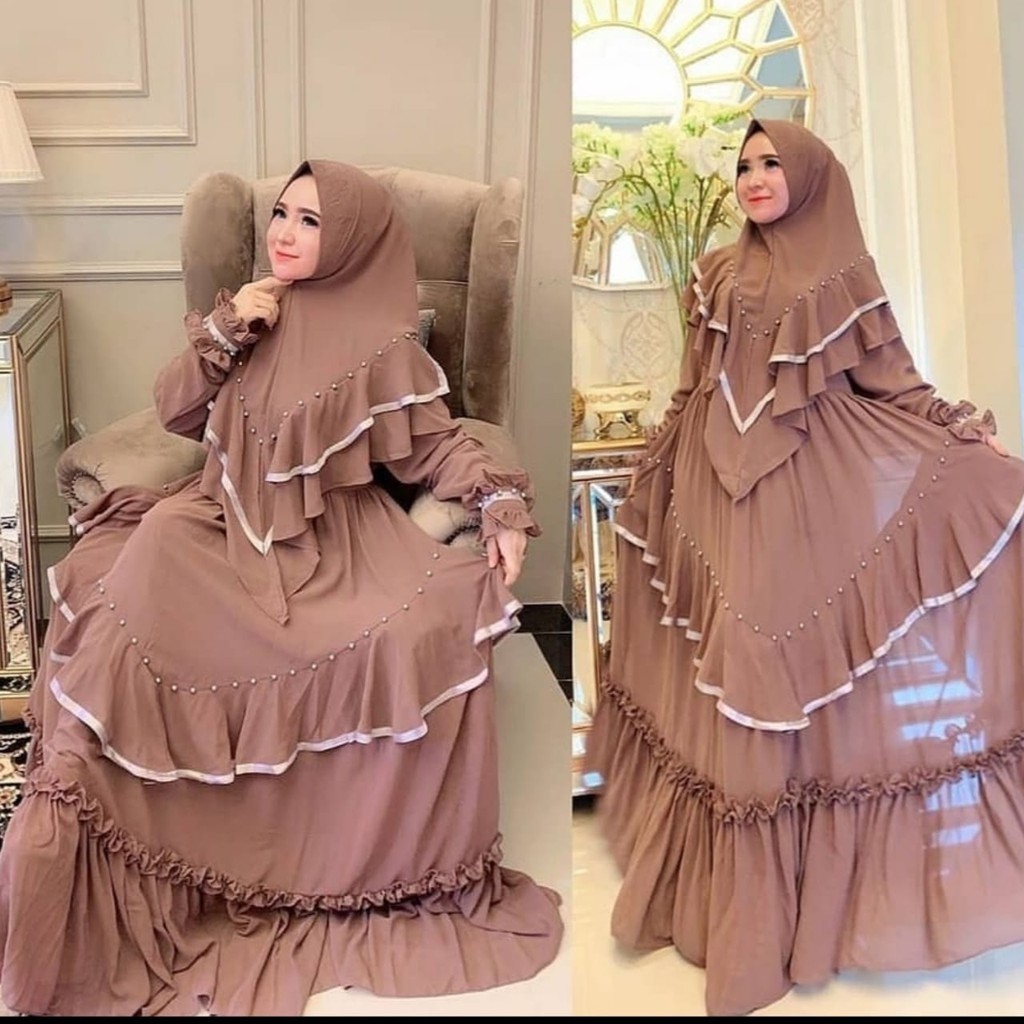 Duvenci Syari l Gamis Syarii Set Khimar  Setelan Hijab Syari Best Se 2