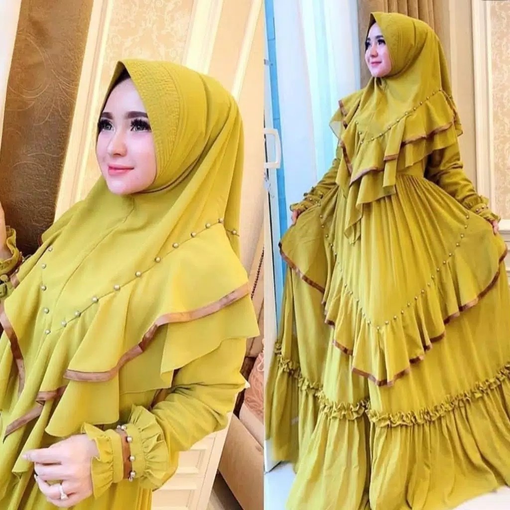 Duvenci Syari l Gamis Syarii Set Khimar  Setelan Hijab Syari Best Se 3