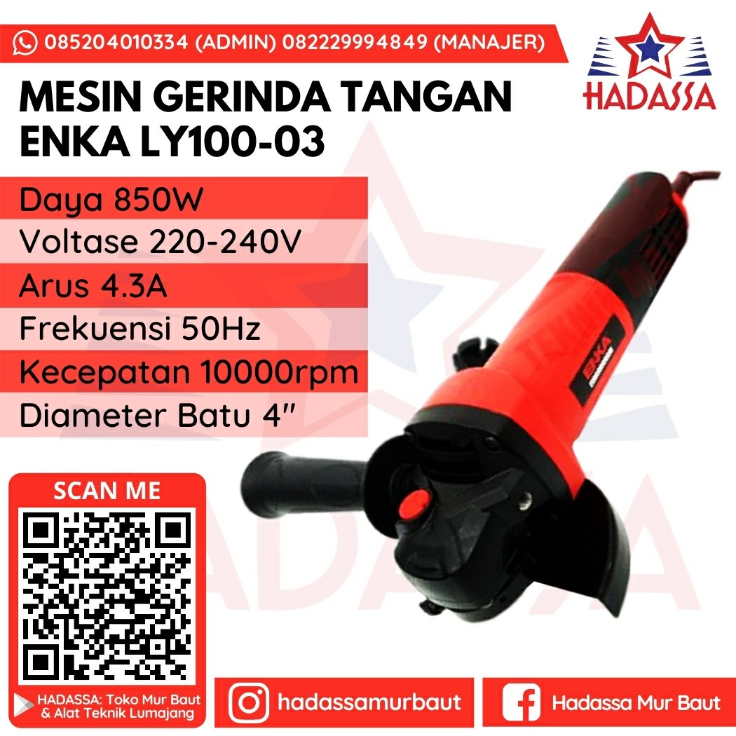 Mesin Gerinda Tangan Enka LY100-03