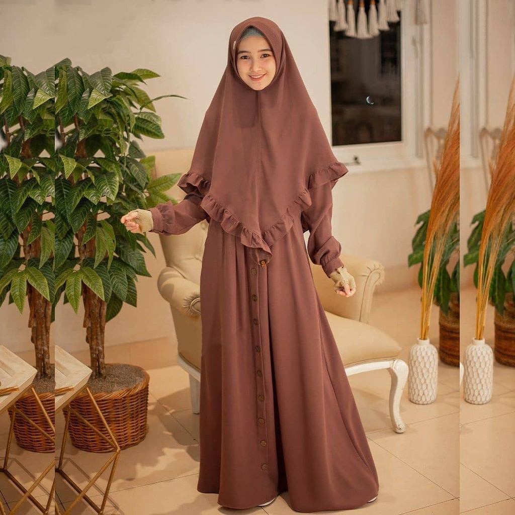 Elbina Set Syari S M L XL l Setelan Gamis Syarii Bumil Busui 2