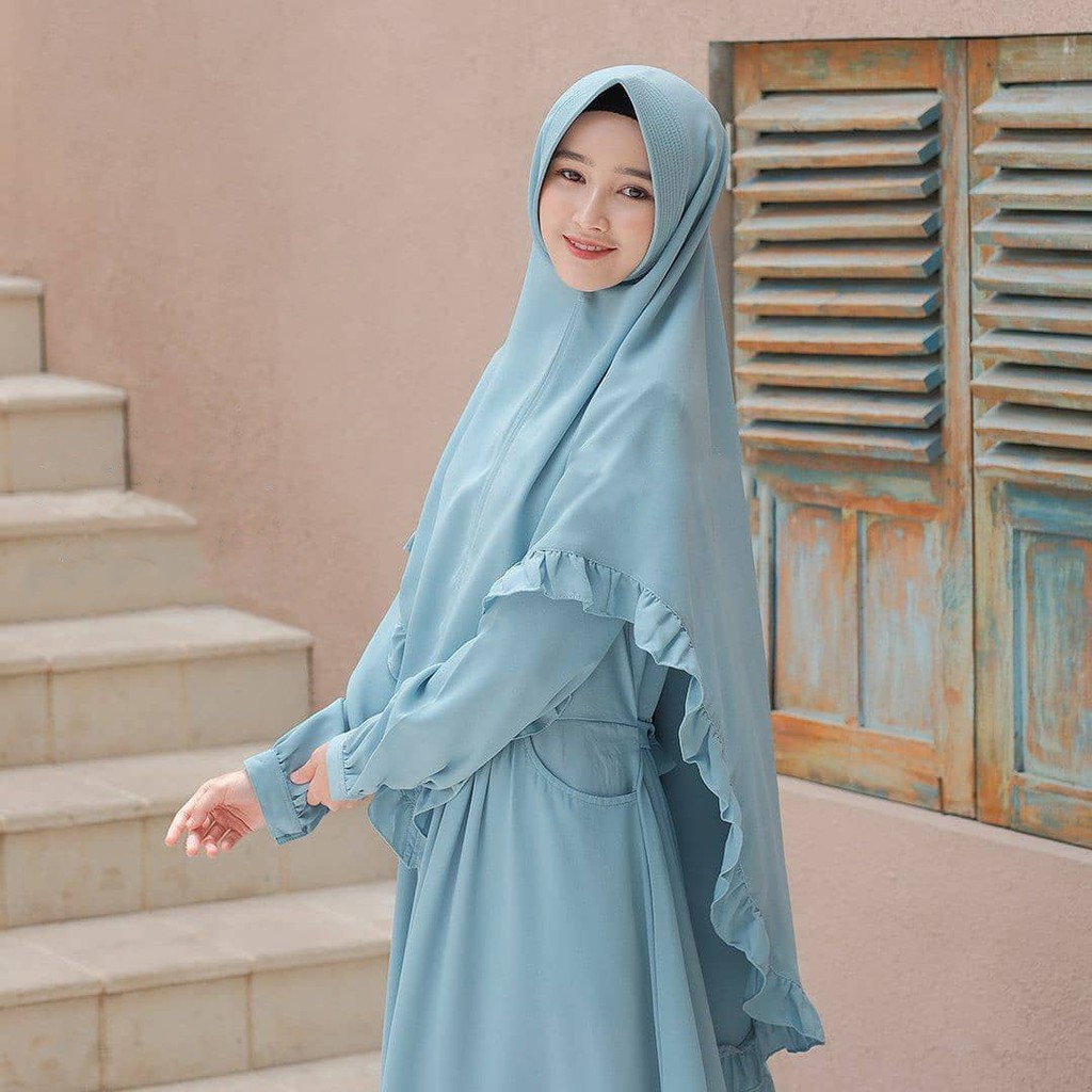 Elbina Set Syari S M L XL l Setelan Gamis Syarii Bumil Busui 3