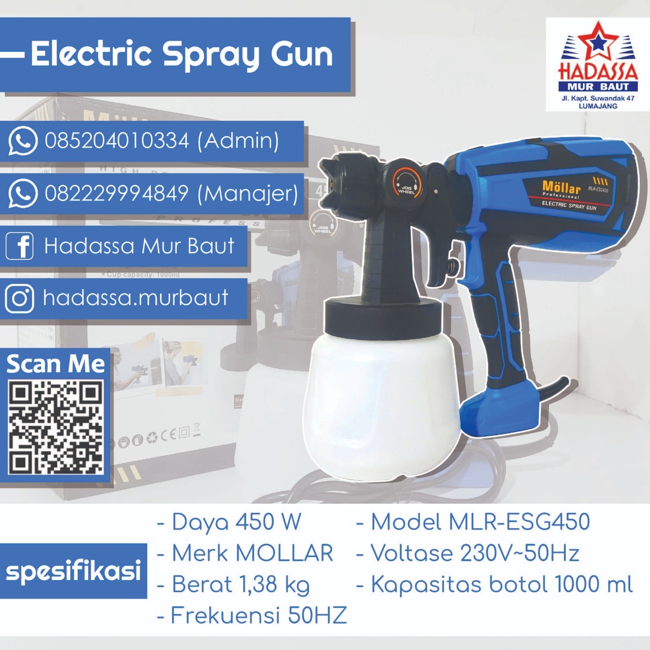 Electric Spray Gun Mollar MLR-ESG450