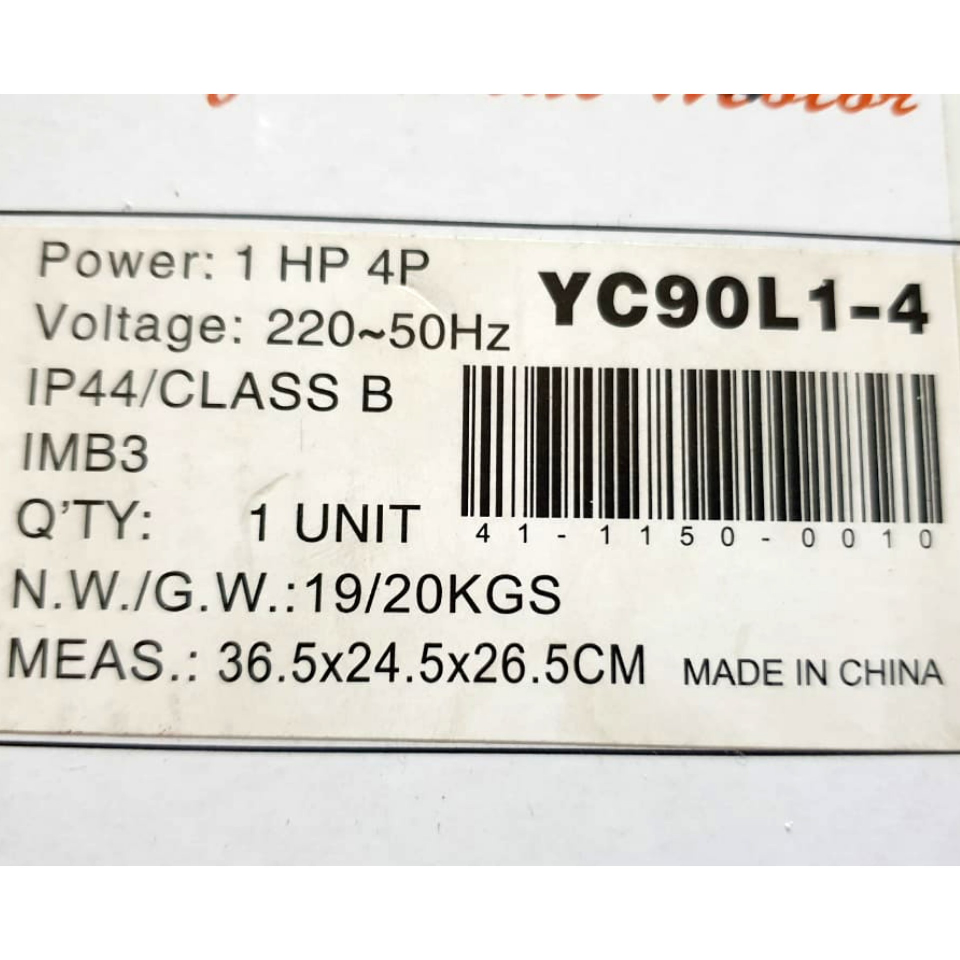 Electro Motor Wipro YC90L1-4 4