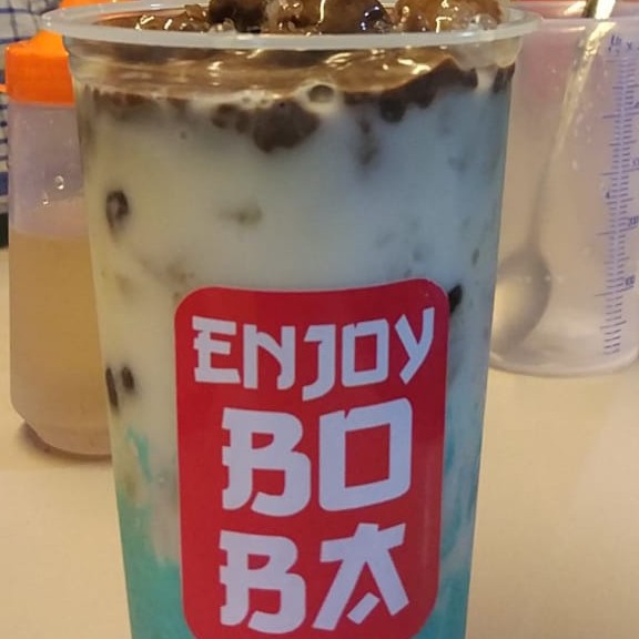 Es Boba Rasa Vanilla Blue Coklat