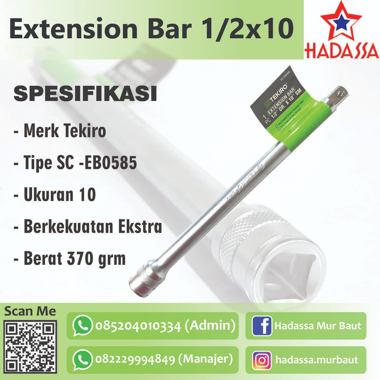 Extension Bar 12x10 Tekiro