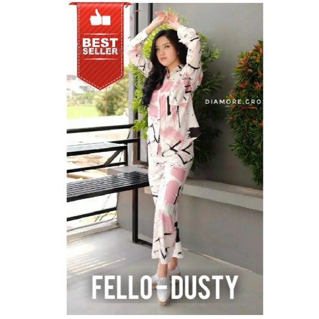 FELLO ONE SET  ONE SET RAYON  ONE SET PAJAMAS  STELAN WANITA-01 3