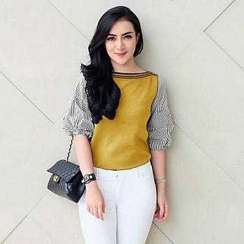 FENITA STRIP MUSTARD TOP