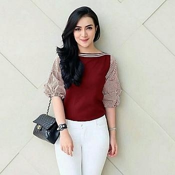 FENITA STRIPE MAROON TOP