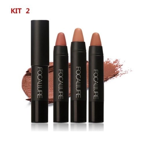 FOCALLURE MATTE LIPS CRAYON KIT 1 KIT ISI 3pcs  3