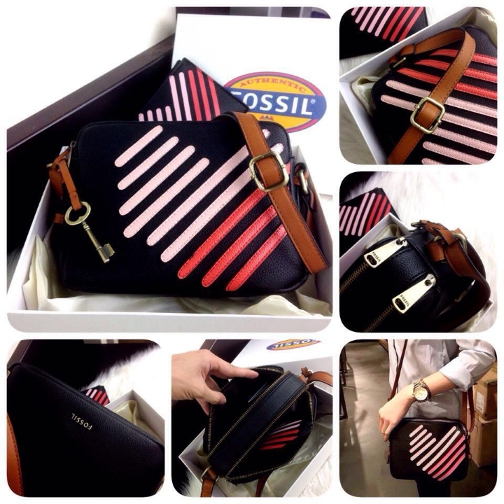 FOSSIL Piper Toaster Heart Double Zip Bag SS19 2