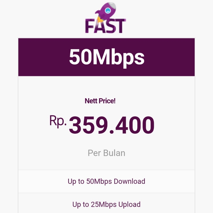 Fast 50Mbps Internet Only