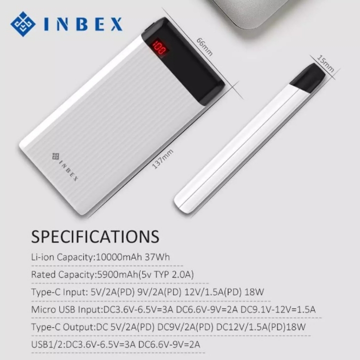 Fast Charger Inbex Power Bank 10000mah 