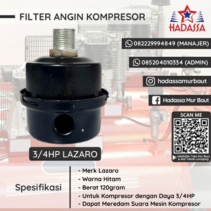 Filter Angin Kompresor 3per4HP Lazaro