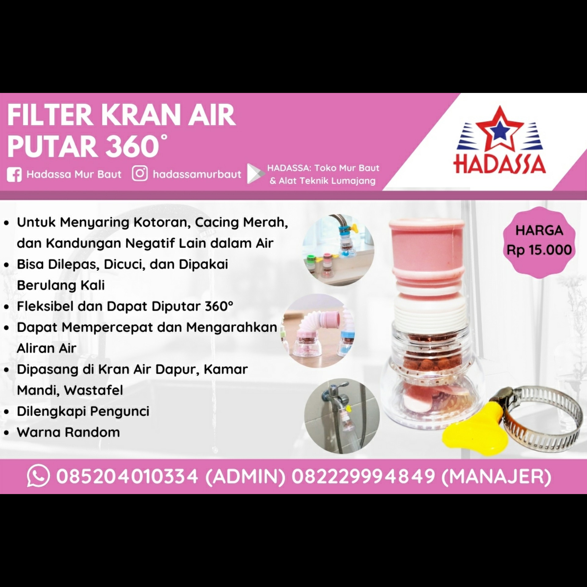 Filter Kran Air Putar 360 Derajat