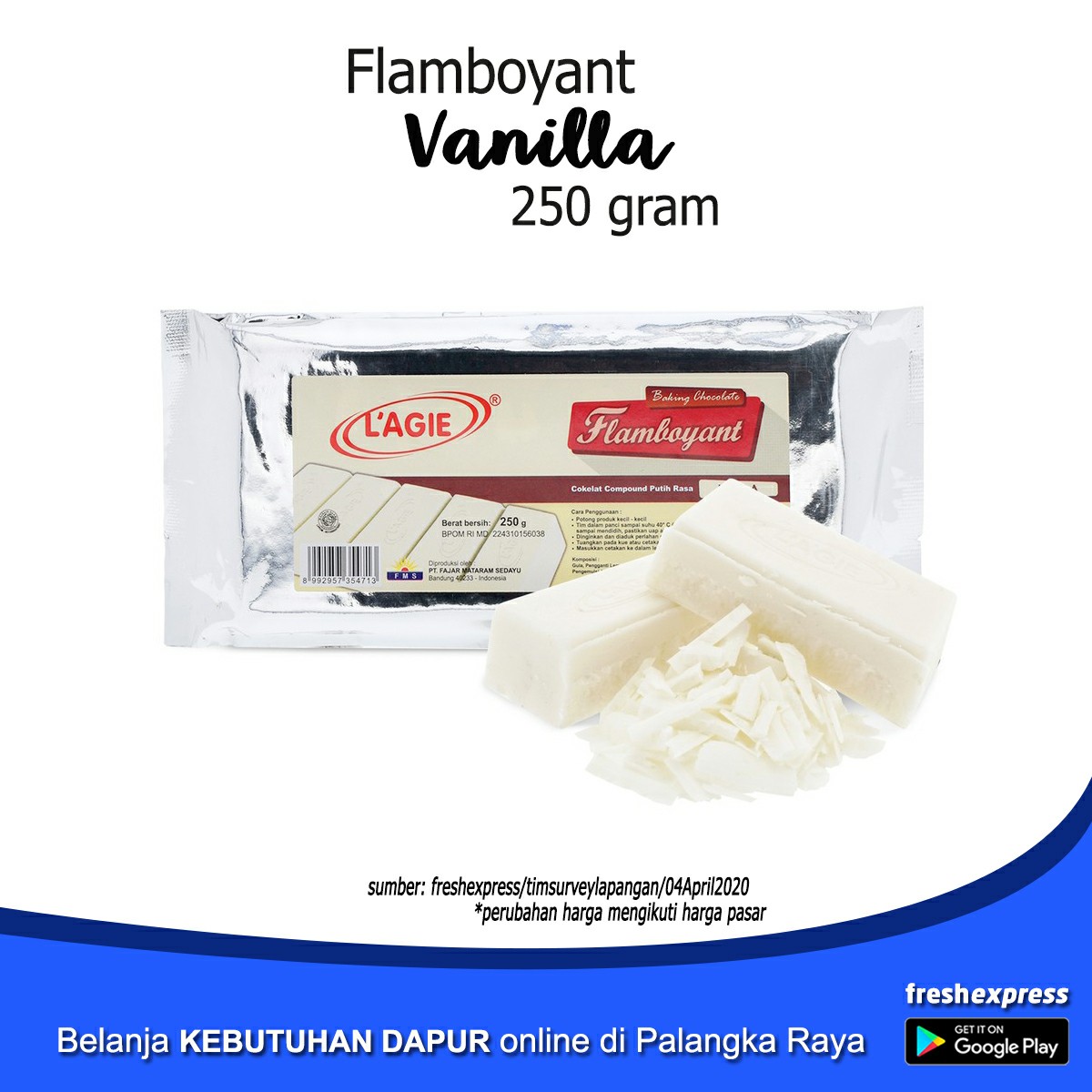 Cokelat Batang Flamboyant - Vanilla 250 Gram