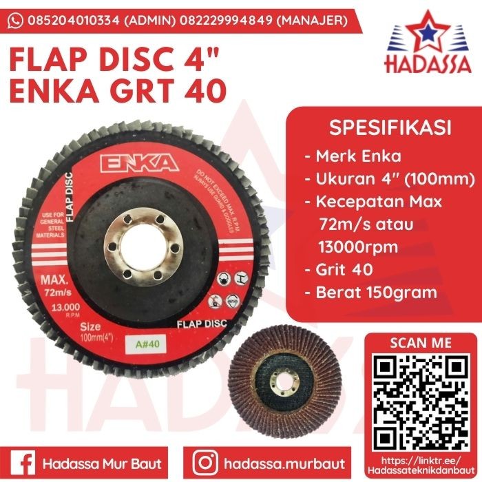 Flap Disc 4 Inci Enka GRT 40