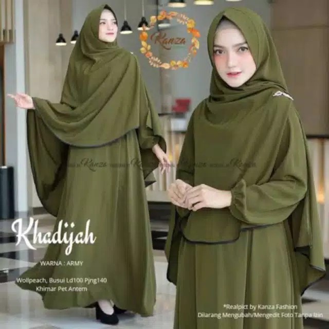 GAMIS KHADIJAH POLOS JUMBO SYARI SETELAN HIJAB INSTAN WOLFIS BUSUI 2