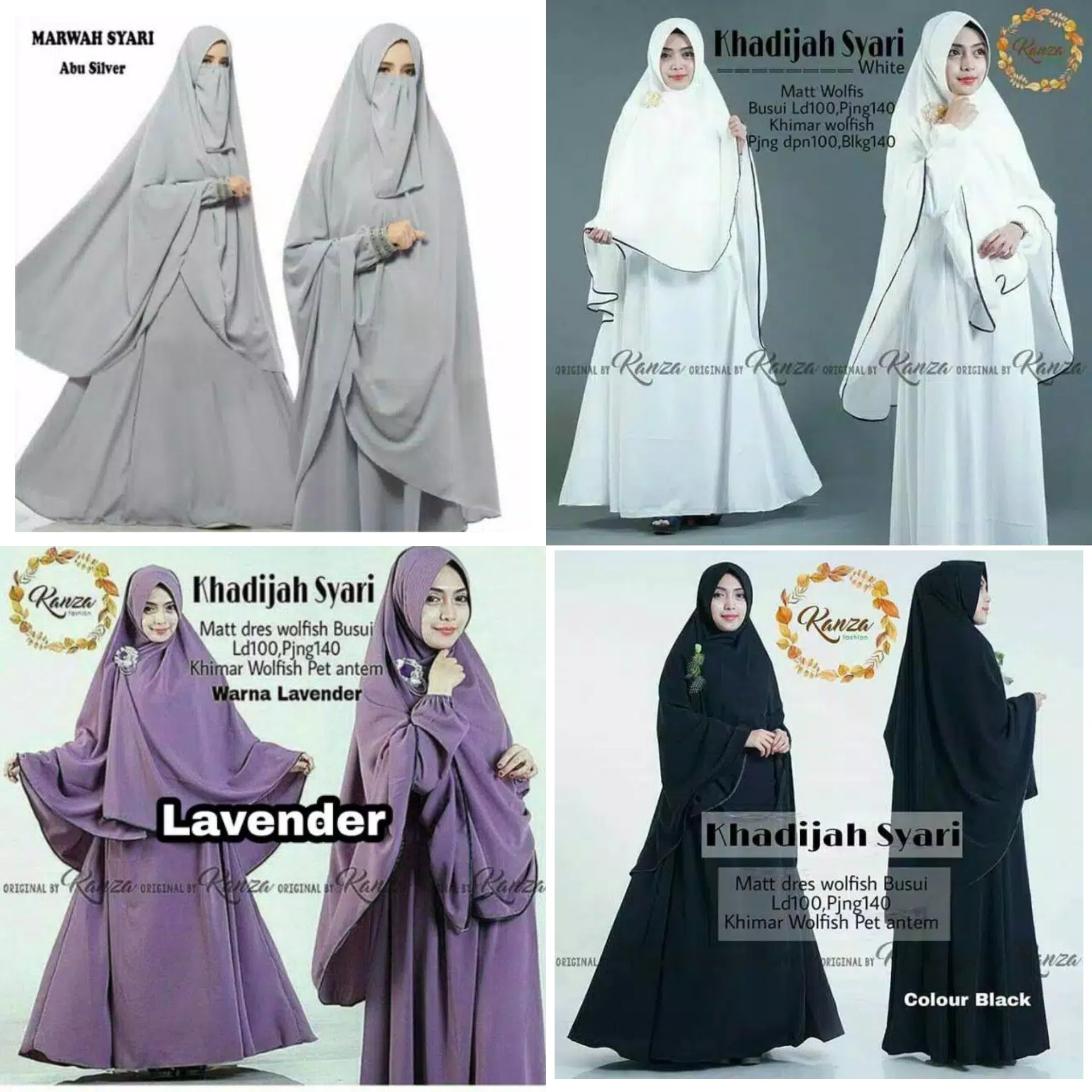 GAMIS KHADIJAH POLOS JUMBO SYARI SETELAN HIJAB INSTAN WOLFIS BUSUI 4