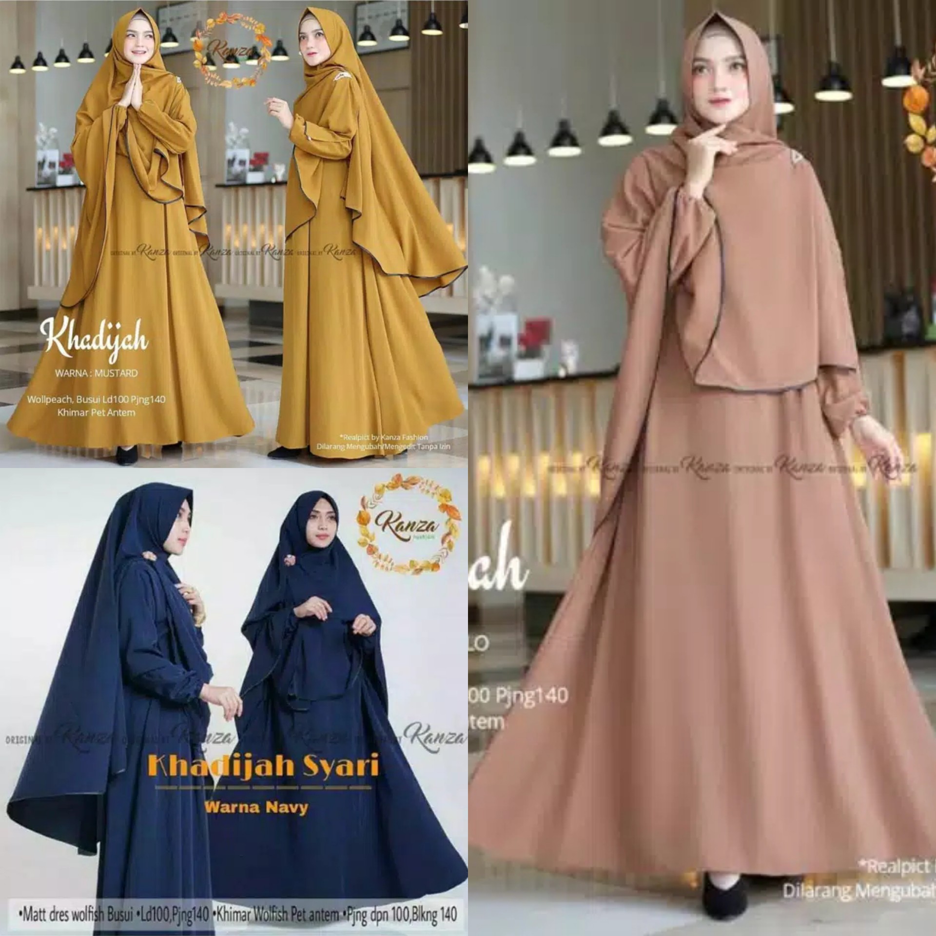 GAMIS KHADIJAH POLOS JUMBO SYARI SETELAN HIJAB INSTAN WOLFIS BUSUI 5