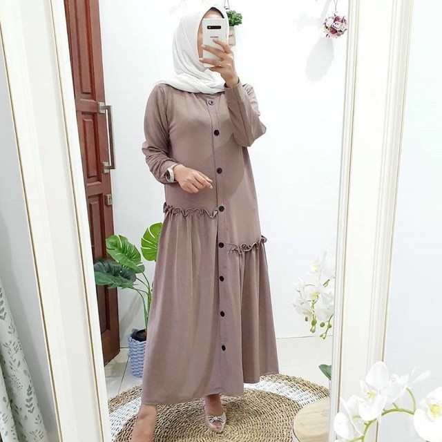 GAMIS TESALIA BUSUI BUMIL DRESS MOSCREPE PREMIUM